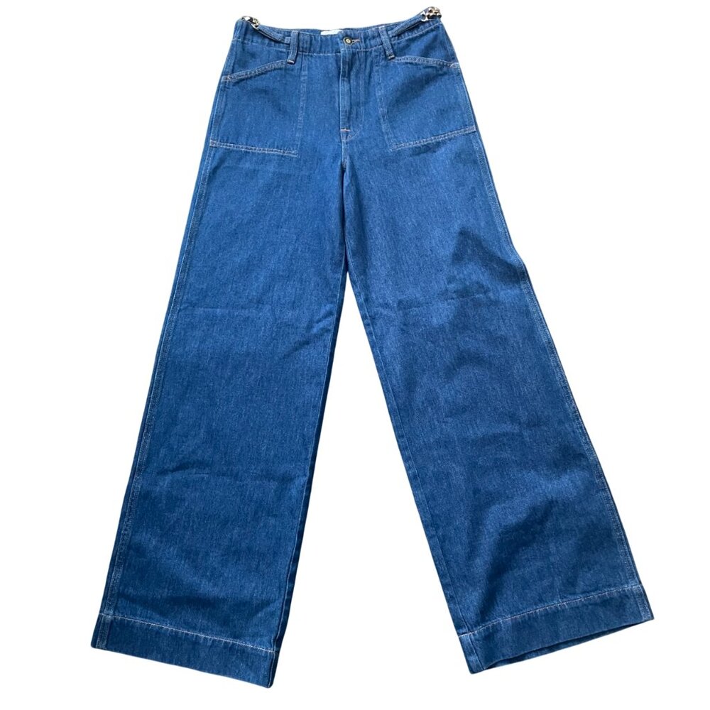 FAVORITE DAUGHTER MISCHA SUPER HIGH RISE WIDE LEG BLUE JEANS SIZE 27